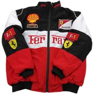 FERRARI F1 JACKET UNISEX Embroidered Logo Thick Jacket New